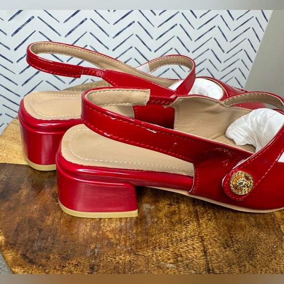 NEW! Red Sling Back Maryjane Block heel size 9 - Picture 9 of 9